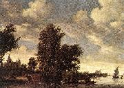 RUYSDAEL, Salomon van The Ferry Boat dh oil painting artist